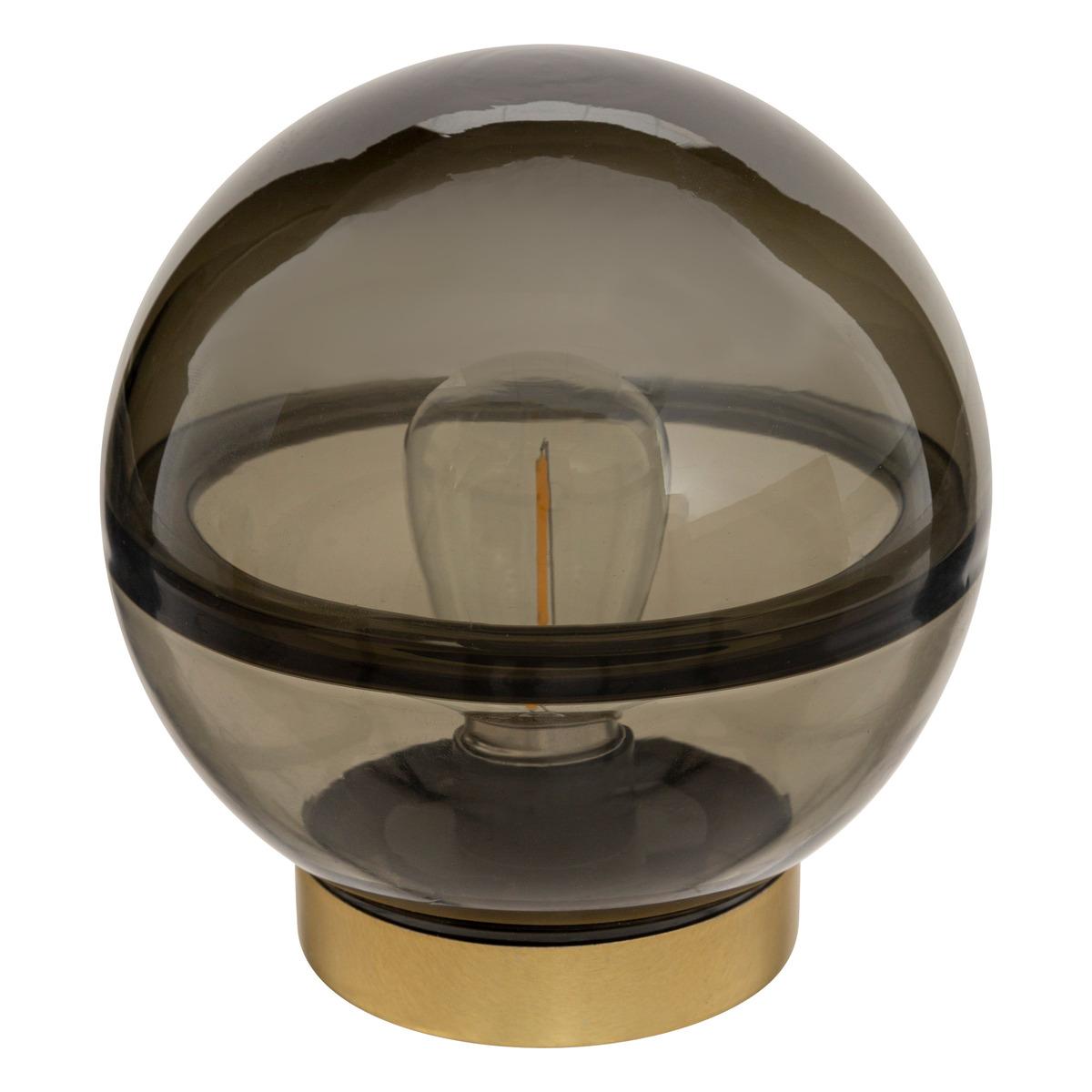 BOULE LED VERRE LINE ARDOISE H.16CM