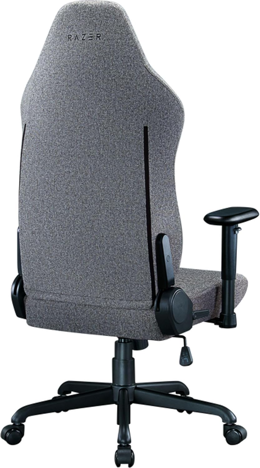 Razer Iskur V2 X - Basis-Gaming-Stuhl mit integrierter Lendenwirbelstütze (hochverdichtete Schaumstoffpolster, 2D-Armlehnen, weicher Stoff) Grau