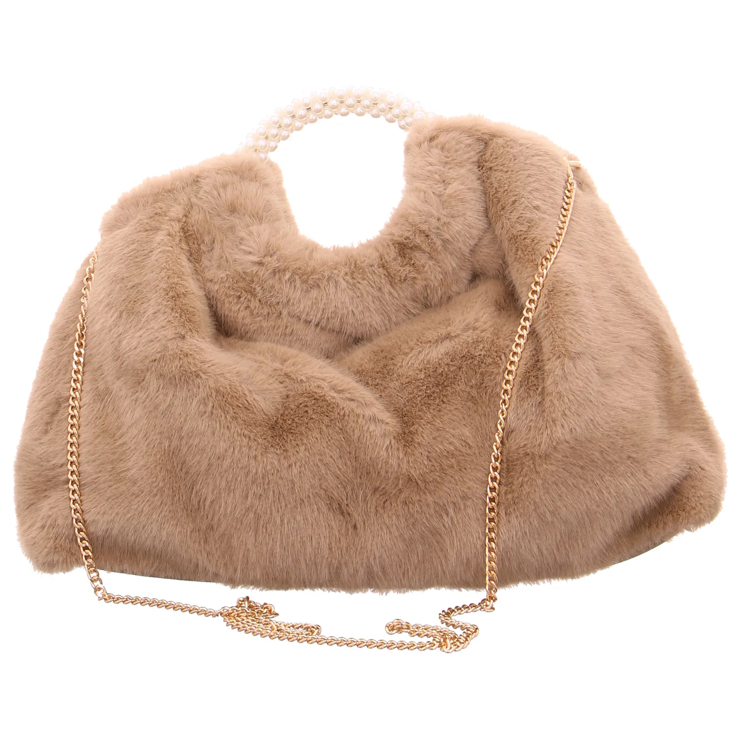 Henkeltasche Beige Textil