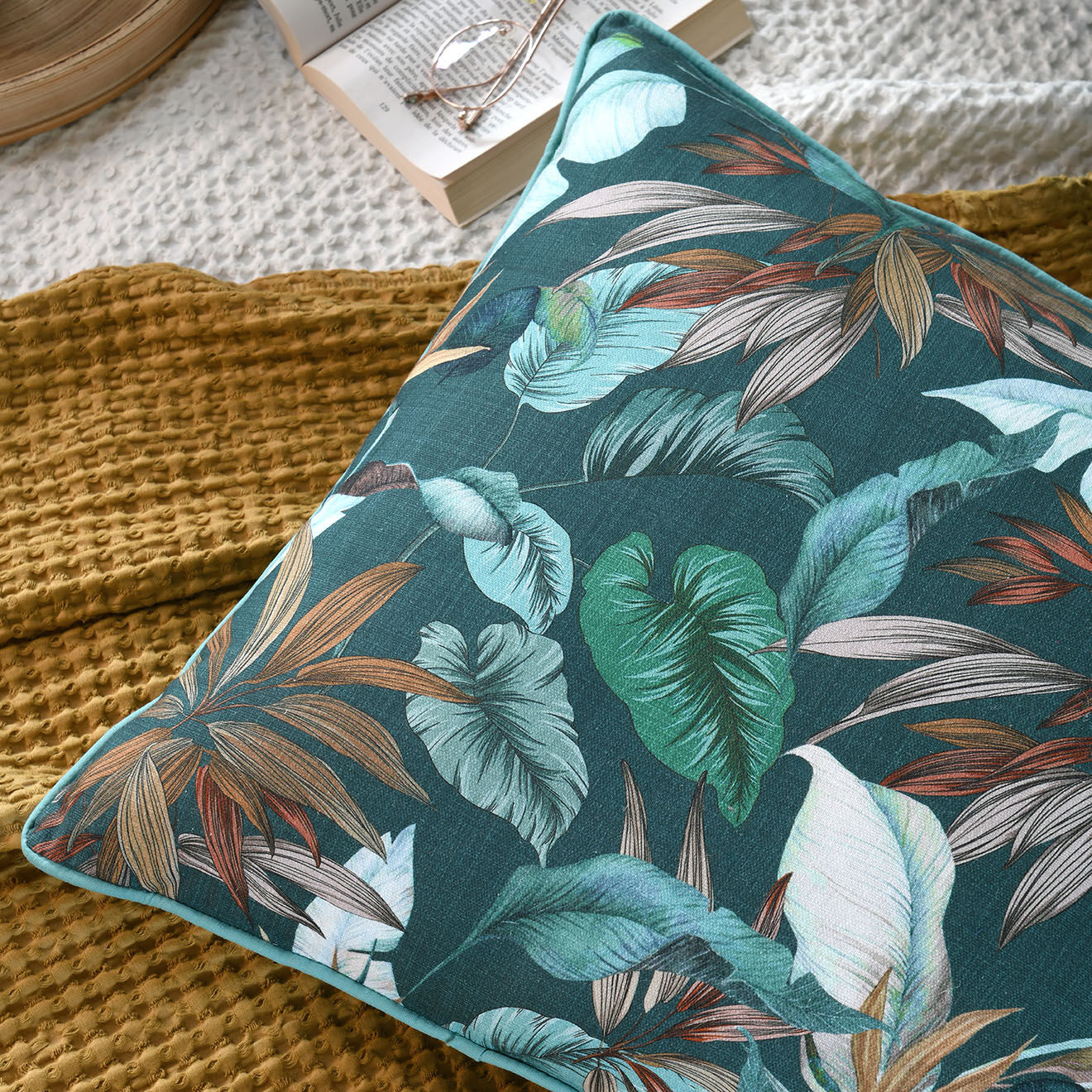 Stof Coussin Seneca Aquitaine vert - 50x50 cm
