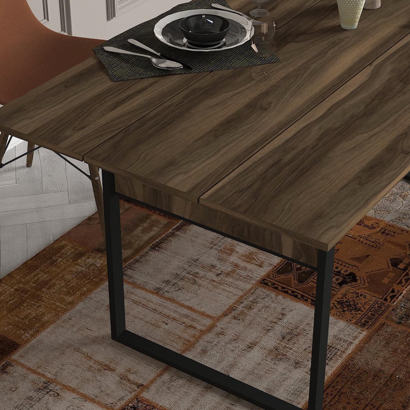 Wooden Art Table de salle à manger Lost beige - 180x77.6x91 cm