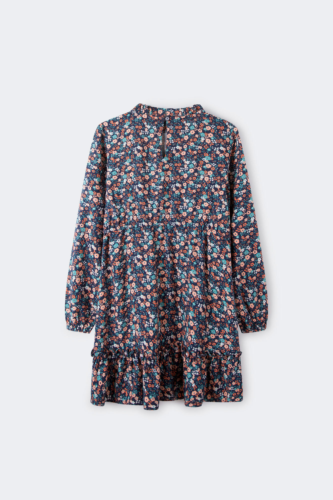 Vestido floral azul-marinho para meninas