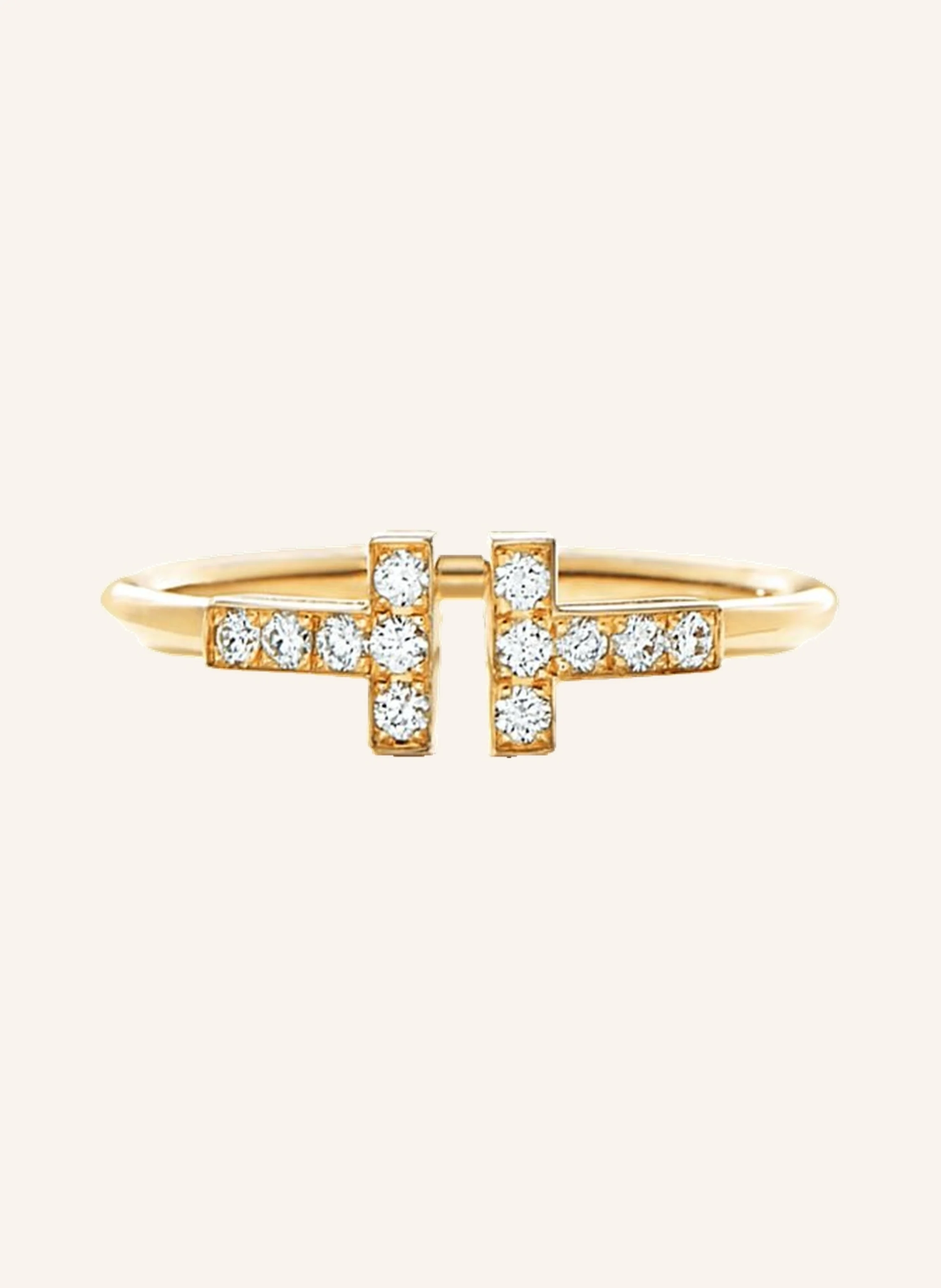 TIFFANY & Co. Tiffany T Wire RING aus 18 Karat Gold mit Diamanten