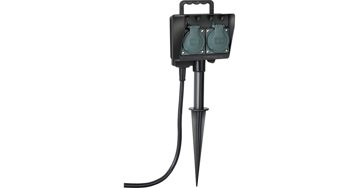BrennenstuhlTuincontactdoos met aardspies 1154430 stekkerdoos  (Zwart, 1,4 meter, IP44)