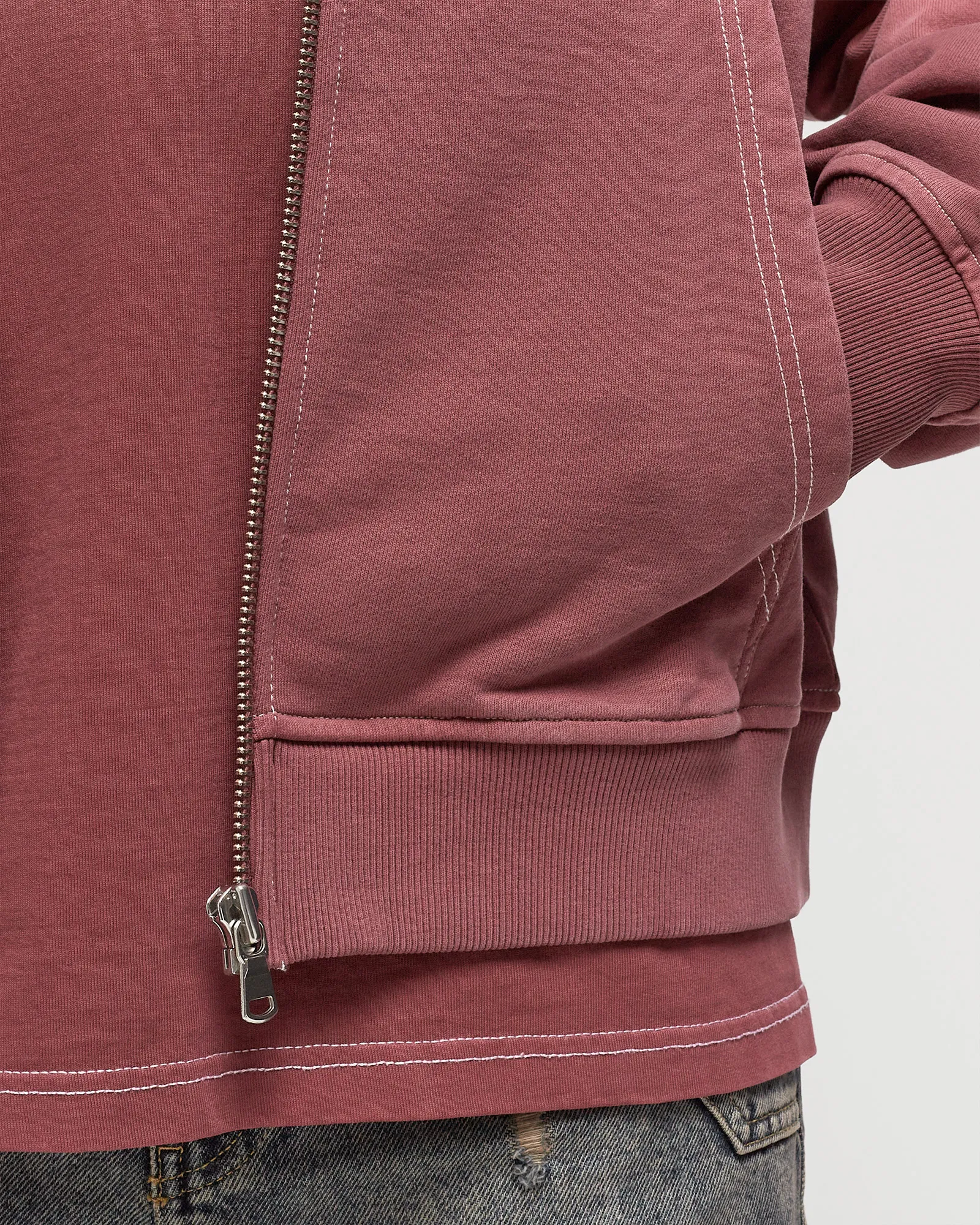 Reternity CONTRAST STITCH ZIP HOODIE