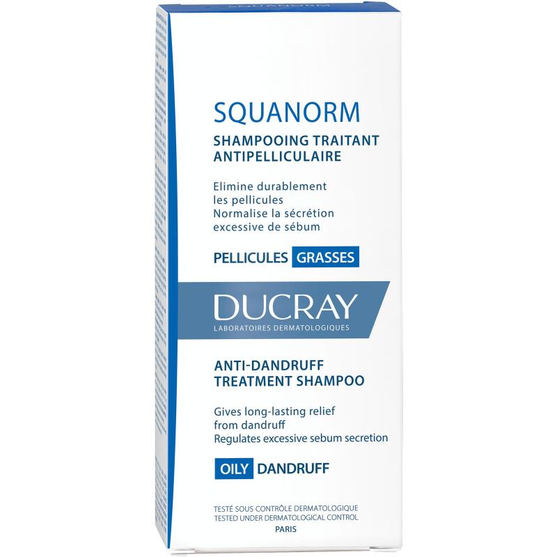 Shampooing traitant Ducray Squanorm pellicules grasses - Flacon de 200 ml