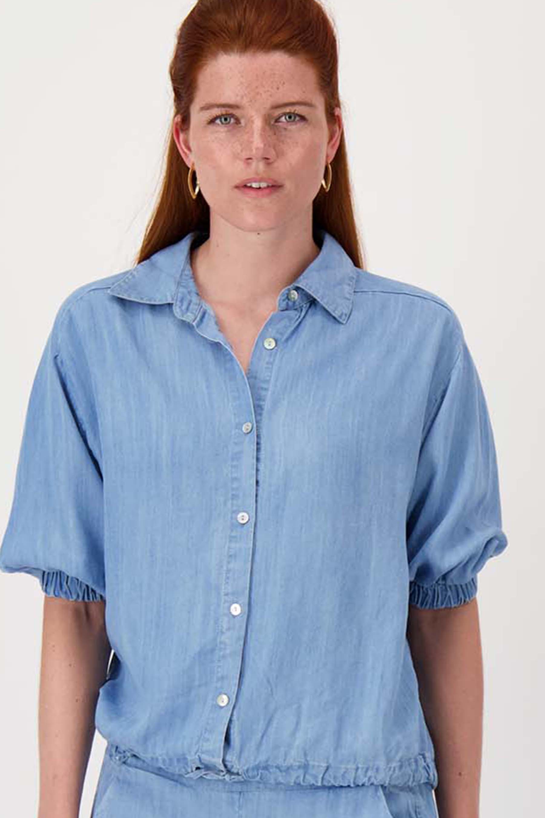 denim blouse