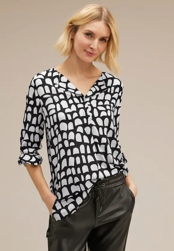Print Longbluse - Black