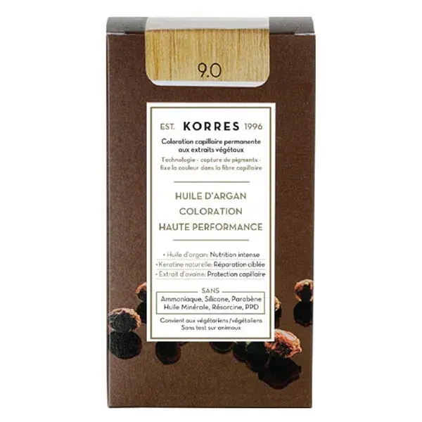 Coloração permanente Korres Hair Color Louro Muito Claro 9.0