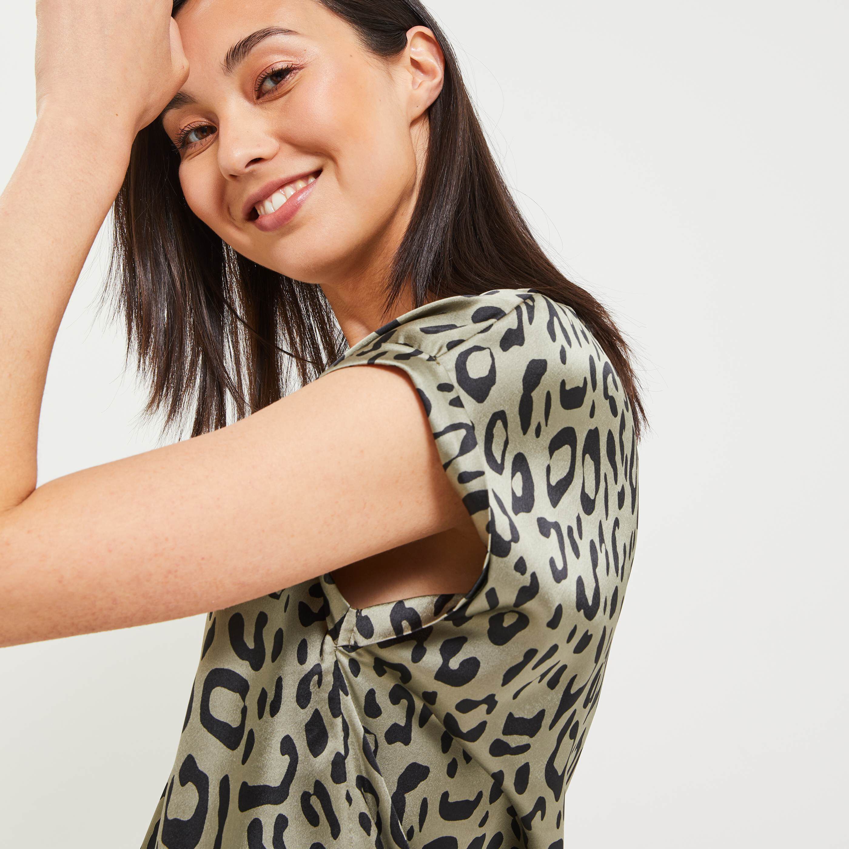 Blouse imprimée femme - CAMEL