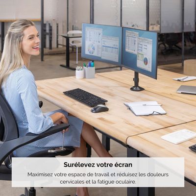 Fellowes Reflex - Bras porte-écran double jusqu'à 27