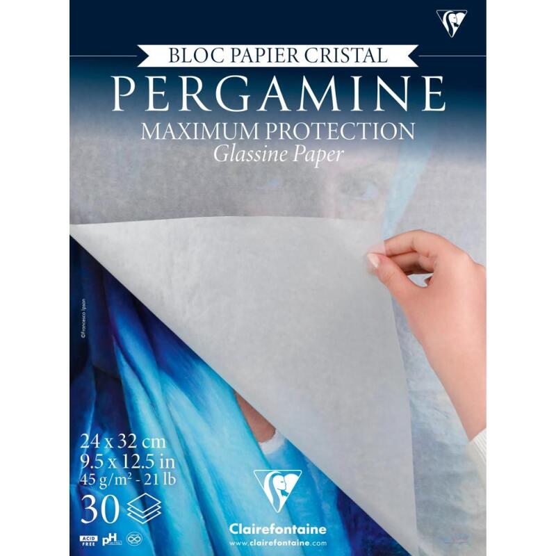 Pergamine bloc collé papier cristal 30F 24x32cm 45g