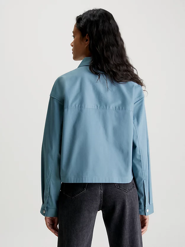 Jaqueta camisa de algodão com modelagem relaxada
