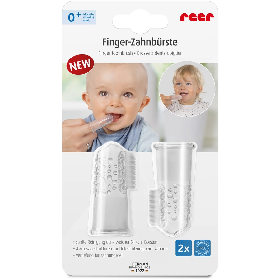 reer Finger-Zahnbürste aus Silikon 2 Stück