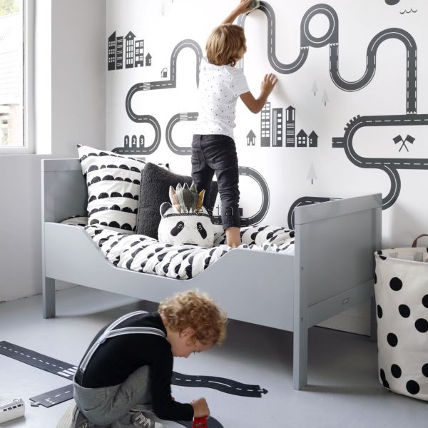 Estahome Getekende Straat Behang Zwart / Wit