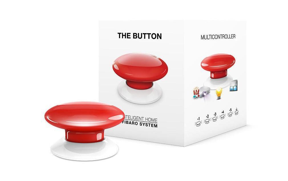 Funk-Wandsender Z-Wave Button RotKnopf für die Bedienung von Geräten innerhalb des Fibaro-Systems