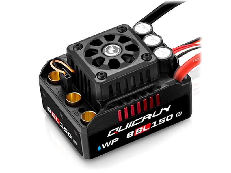 Hobbywing Brushless Regler QuicRun WP8BL150 G2 150A, 3-6S Wasserdichter Brushless Sensorless ESC für RC-Fahrzeuge im Massstab 1:8