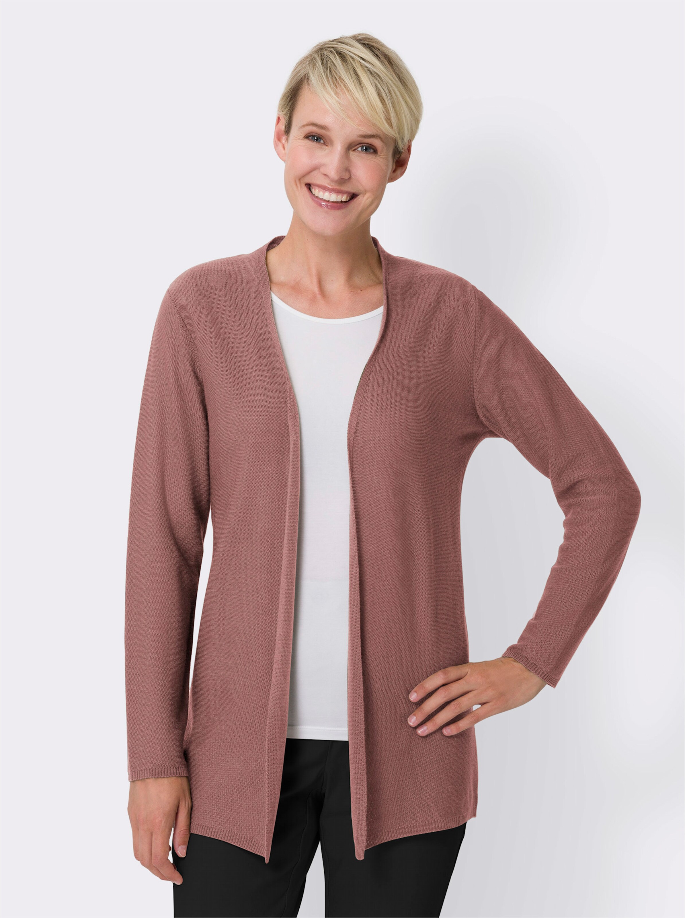 Long-Strickjacke