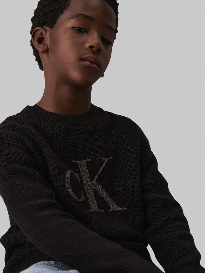 Calvin Klein TOWELLING CK STITCH SWEATER Ck black