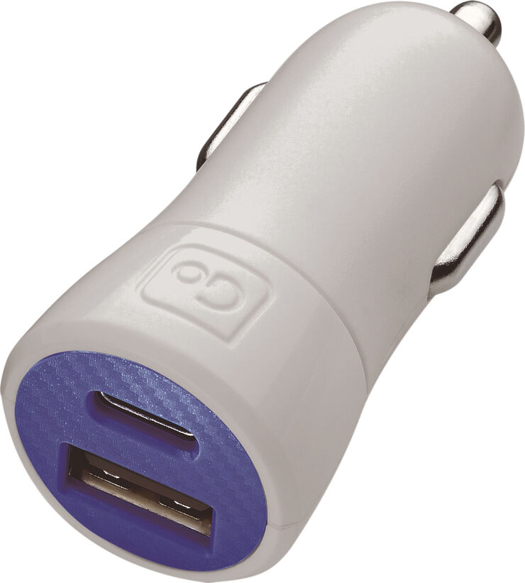 Go Travel In-Car USB-A & USB-C Charger   4. 8A White