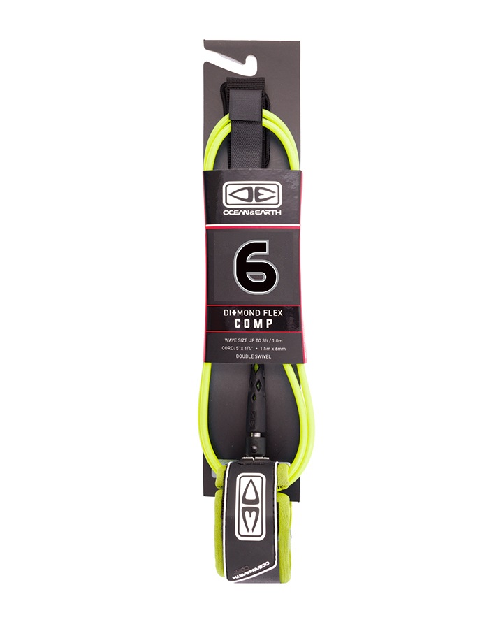 Ocean and earth Leash Regular Comp Moulded - 6'0 Black