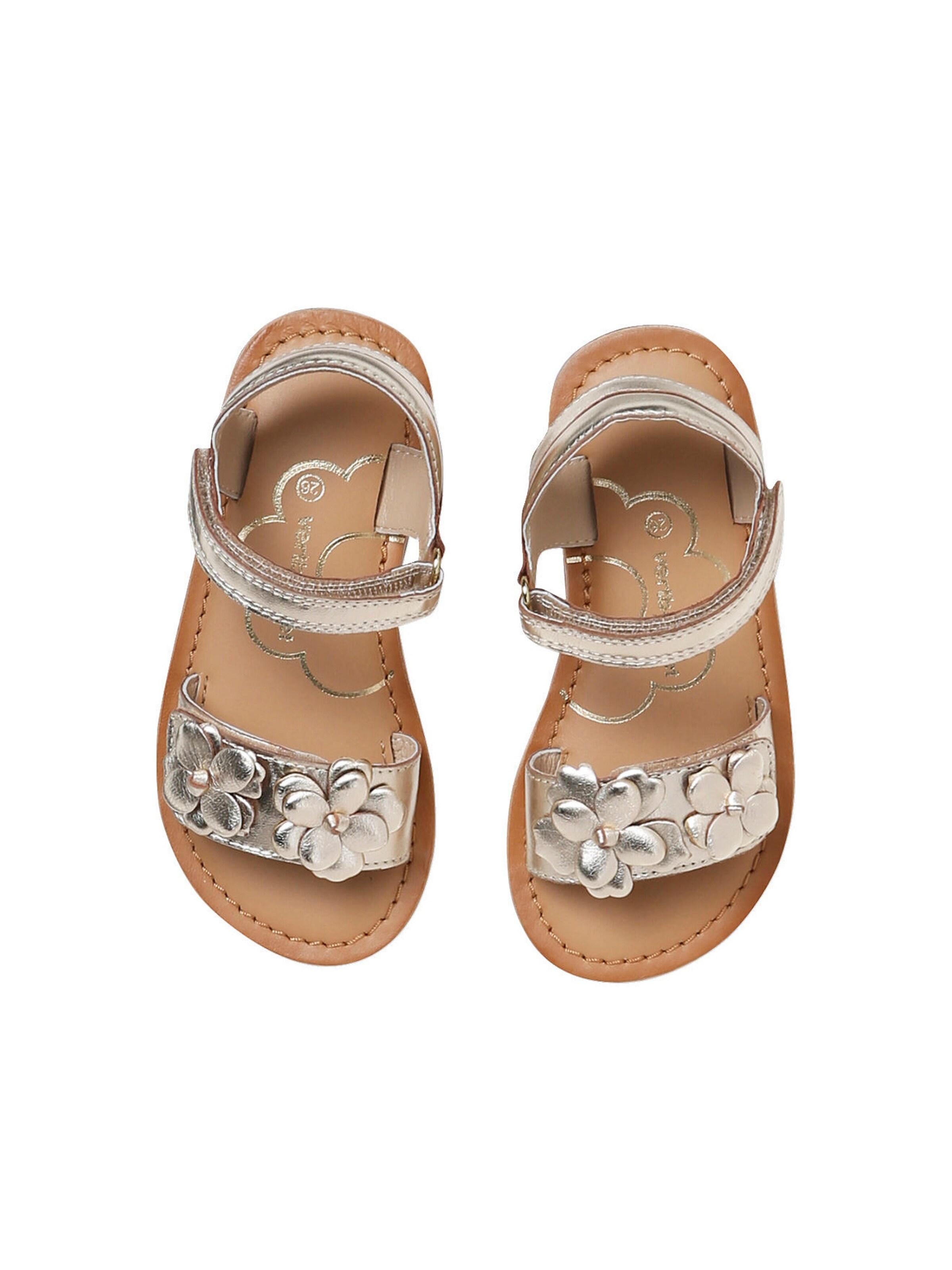 Vertbaudet Festliche Kinder-Sandalen mit Anziehtrick gold