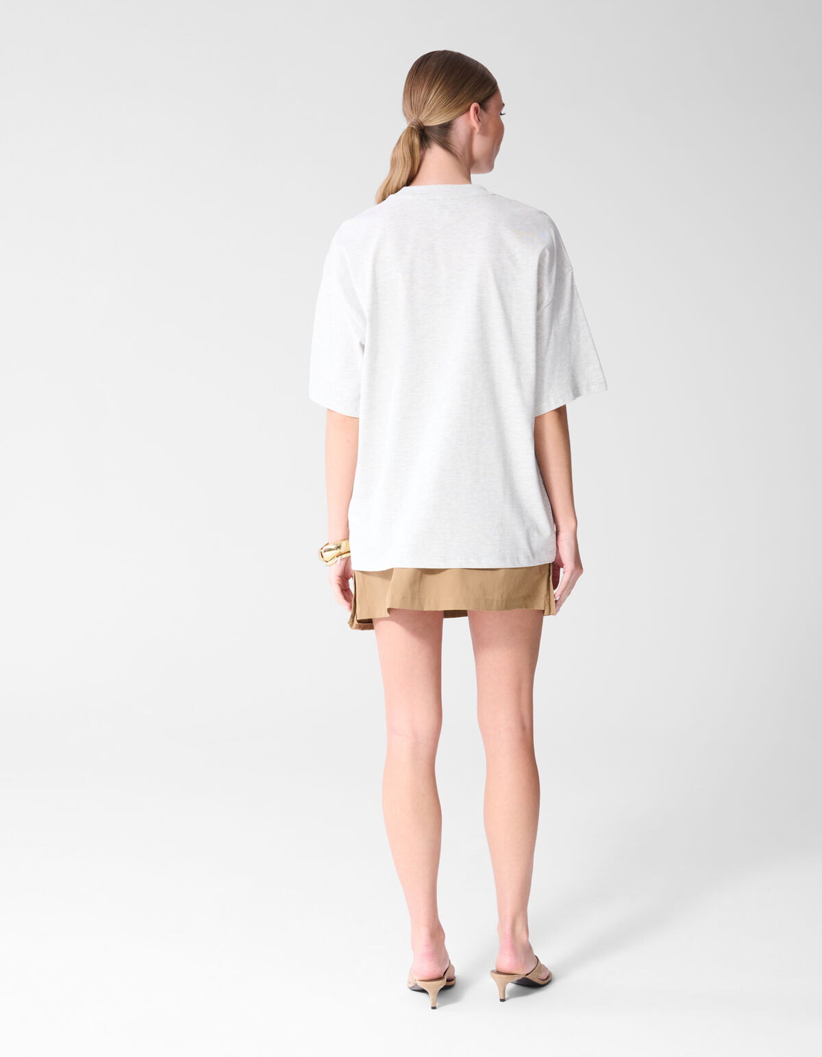 Oversized Magazine Artwork T-shirt Lichtgrijs