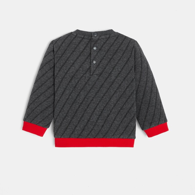 Sweat jersey matelassé gris bébé garçon Gris ou noir