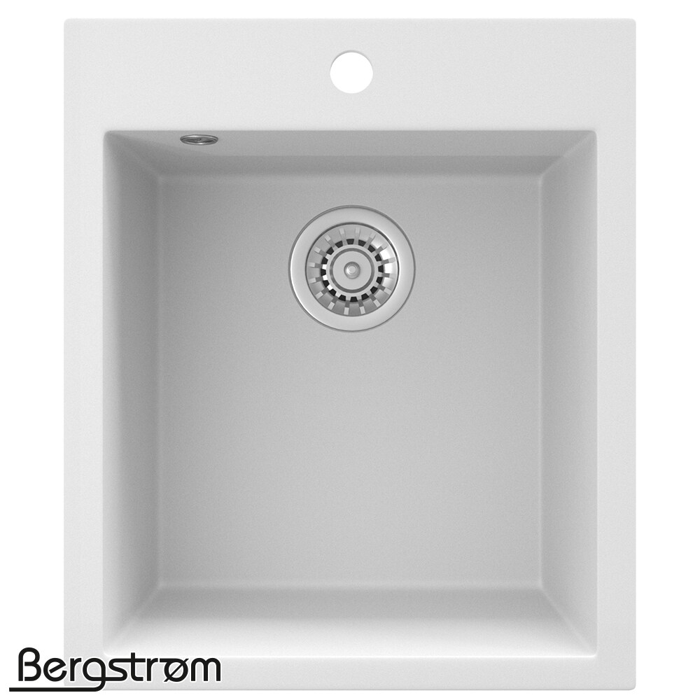 Bergström Granit Spüle Küchenspüle Einbauspüle Spülbecken 425x500mm Weiß