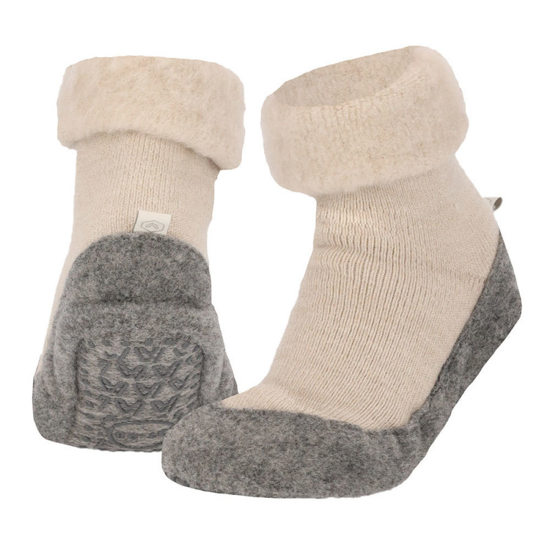 apollo Natural Huisslof wol anti slip Beige 43/44 1paar