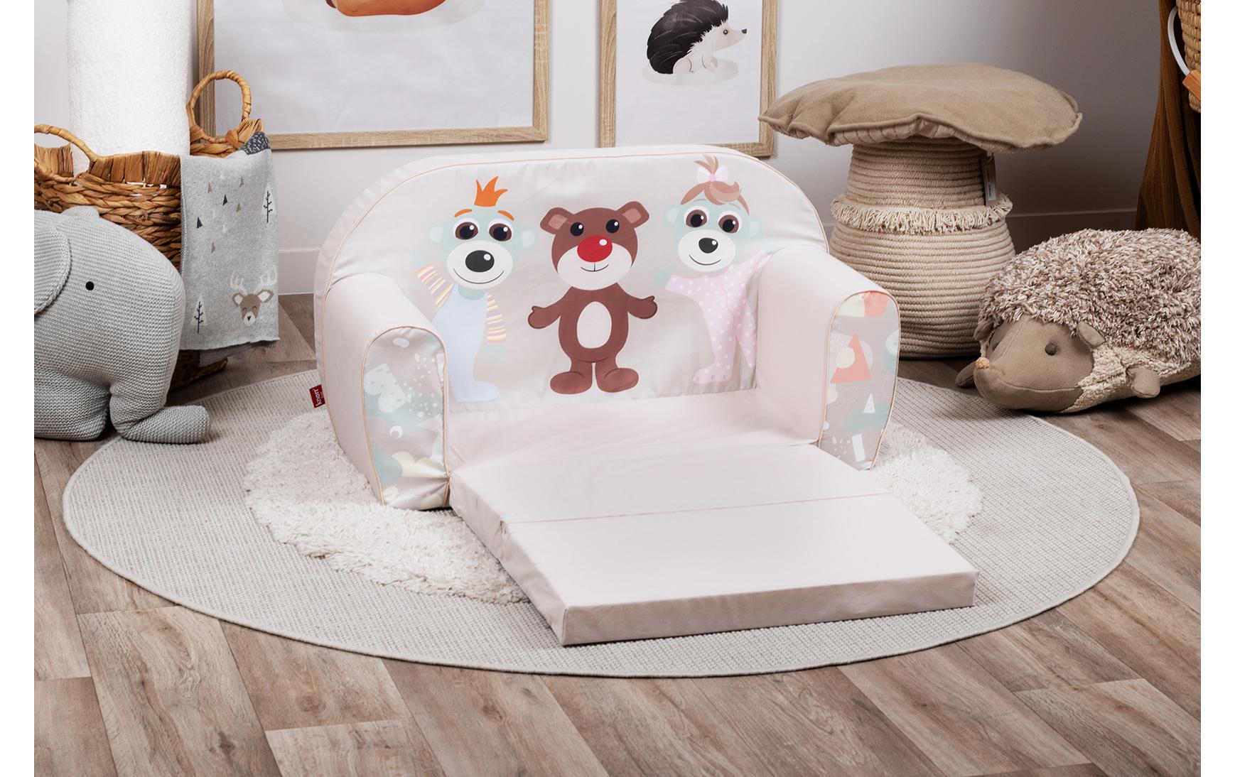 Kindersofa «Babies and the bear»Ausklappbares Kindersofa