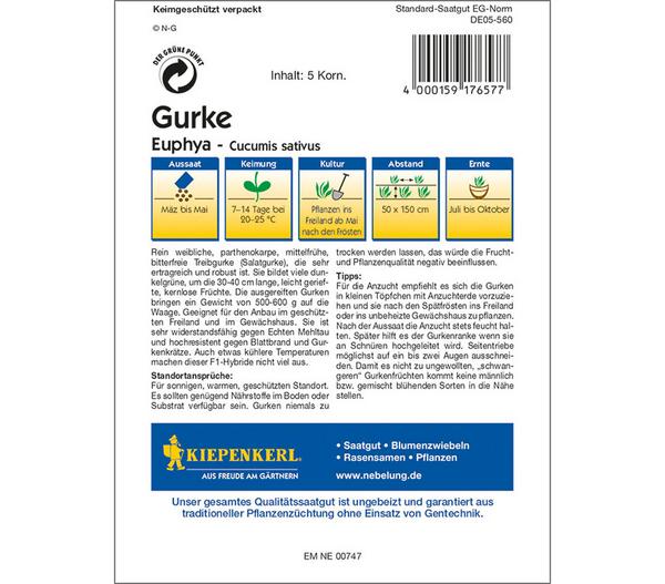 Kiepenkerl Samen Salatgurke 'Euphya'