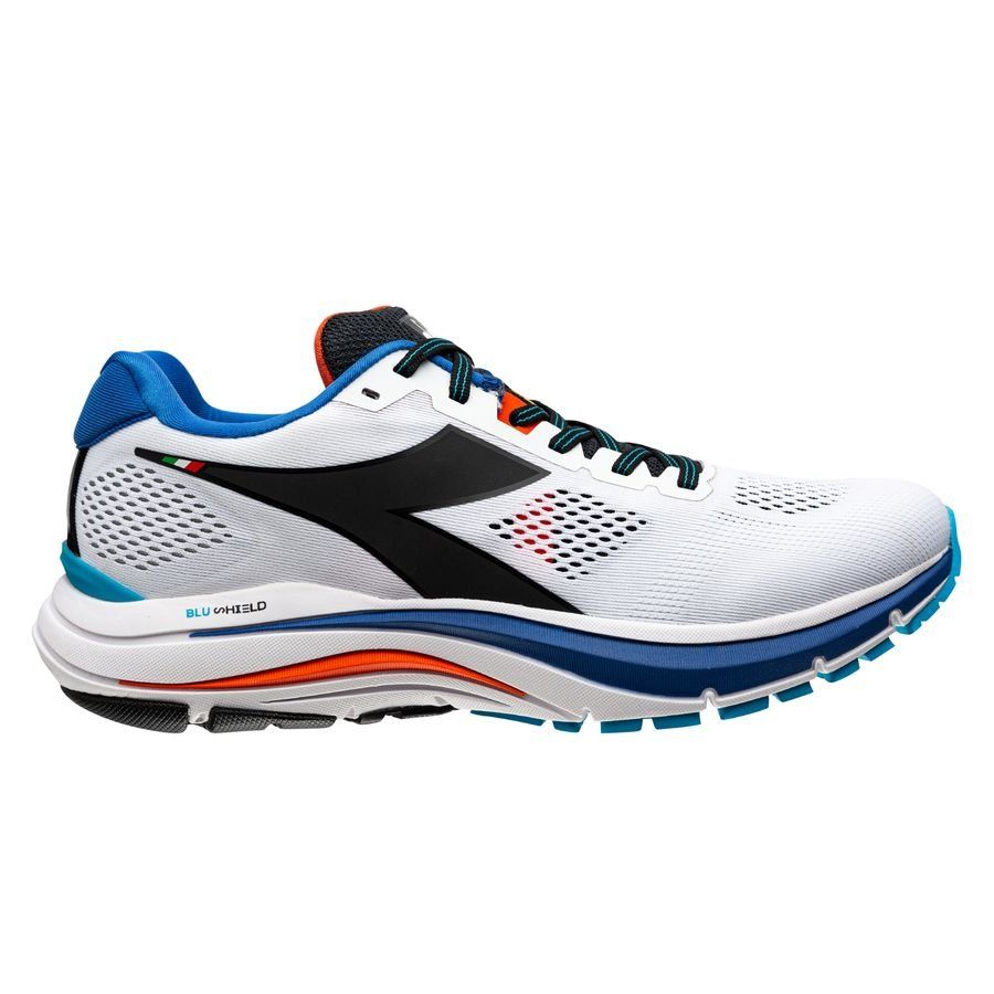 Diadora Chaussures de Running Mythos Blushield 7 Vortice - Blanc/Noir/Bleu