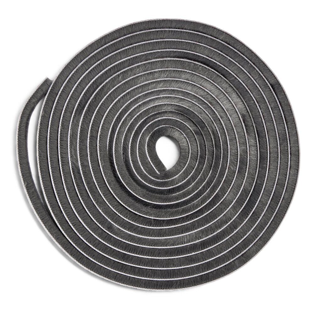 Joint brosse adhésif d'isolation pour porte et fenêtre 9mmx6m noir