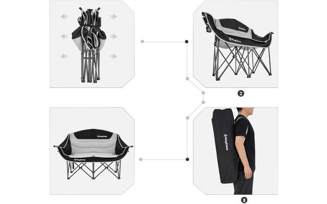 KingCamp Duo Deluxe komfortables Faltsofa für 2 Personen