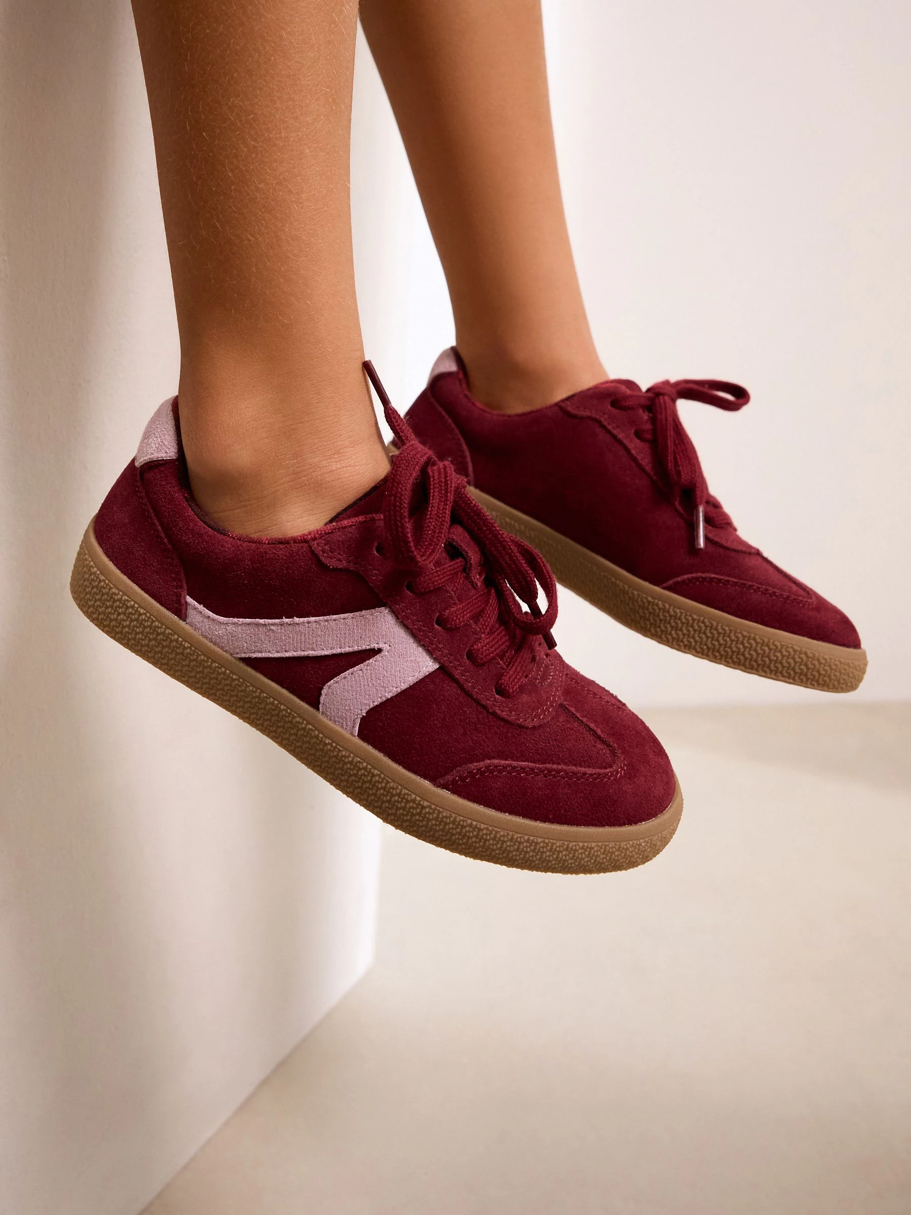 Bordeauxrood - Lifestyle sneakers met veters