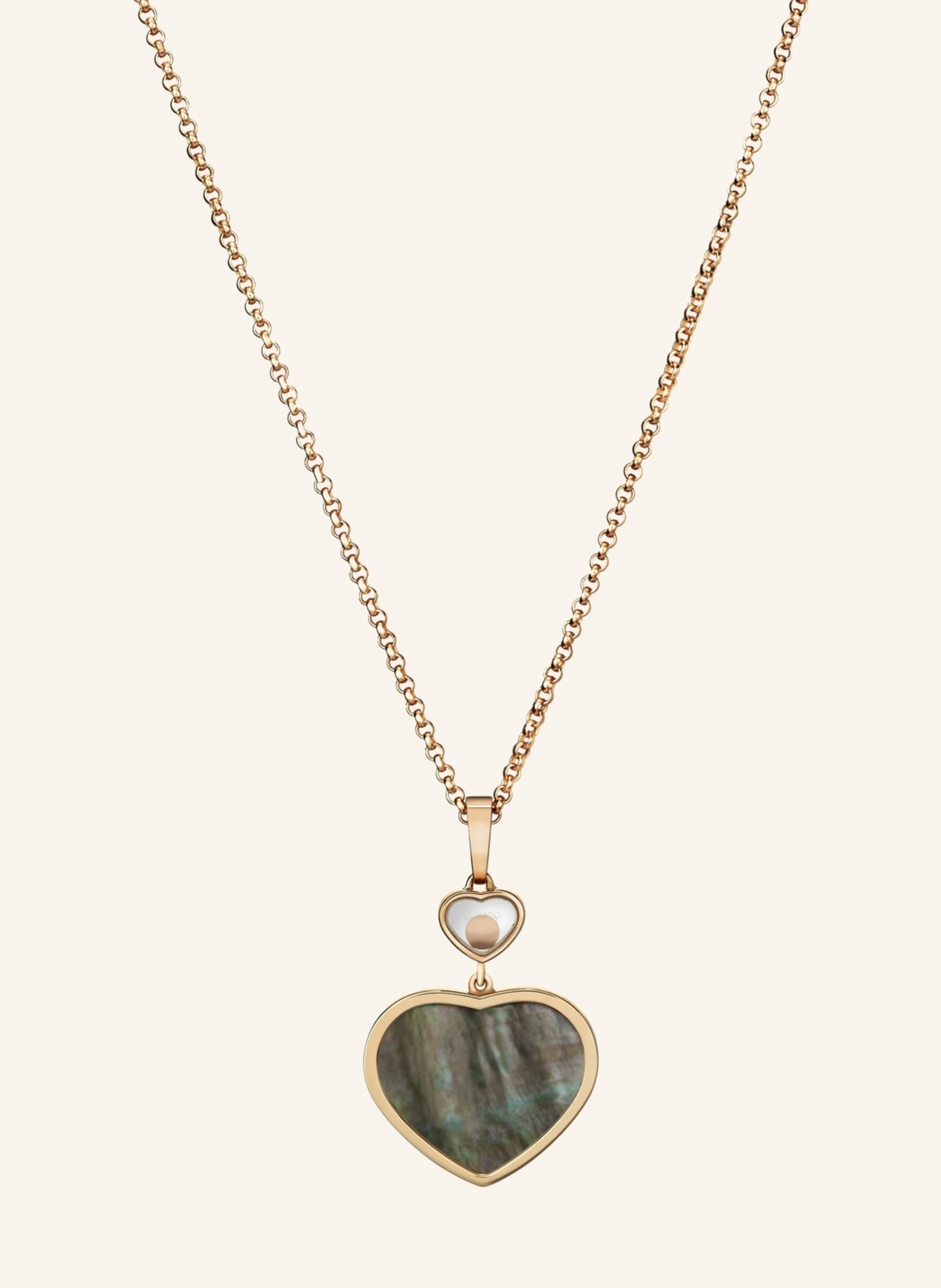 Chopard Anhänger HAPPY HEARTS Anhänger aus 18 Karat Roségold, Diamanten und schwarzes Tahiti-Perlmutt