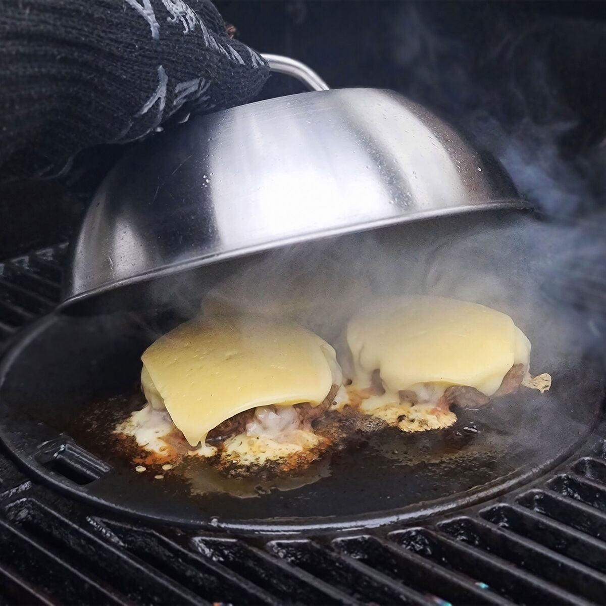 Grillkuppel i rustfritt stål Ø 22,5 cm