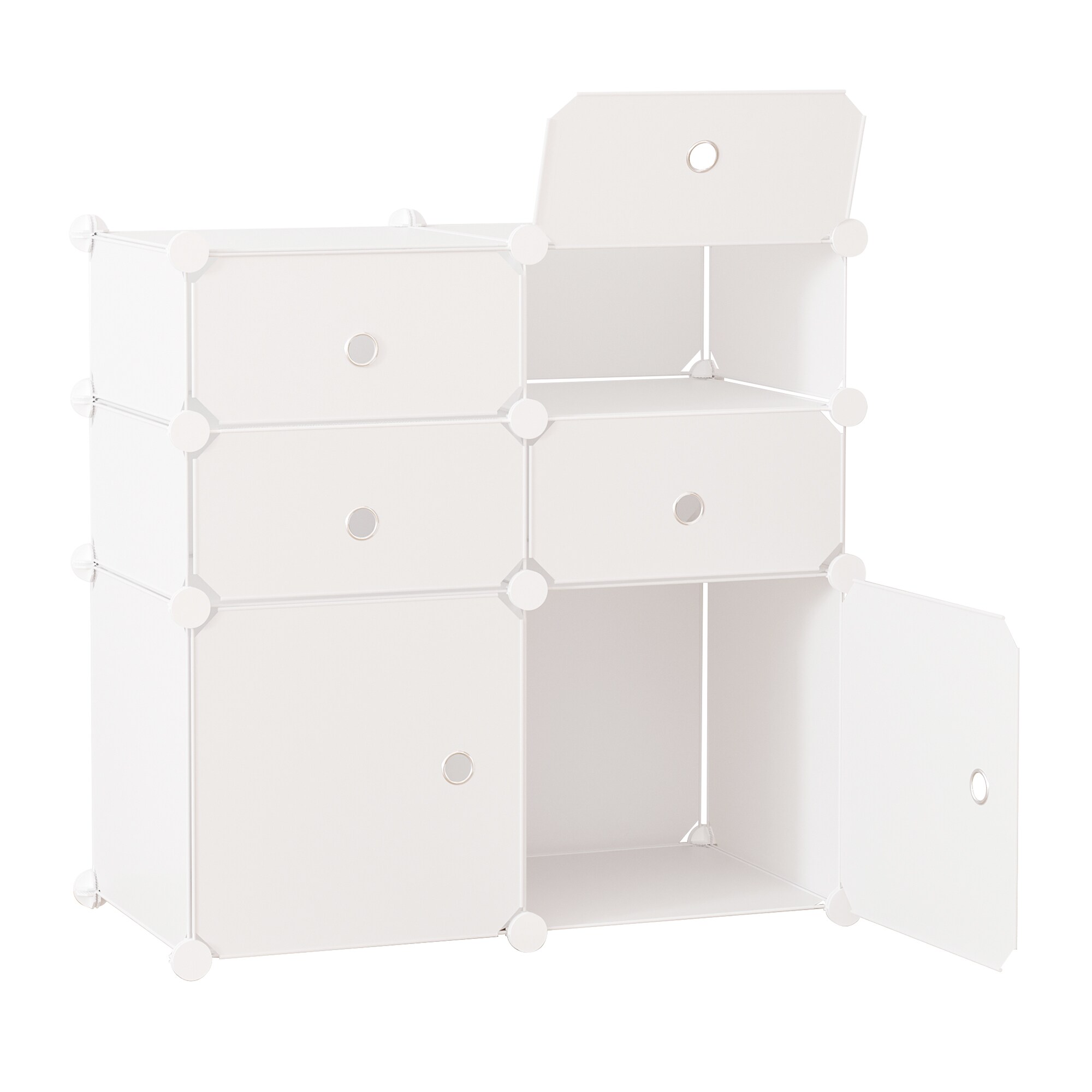 HOMCOM Regal mit Aufbewahrungsboxen weiß 75 x 37 x 73 cm (BxTxH)