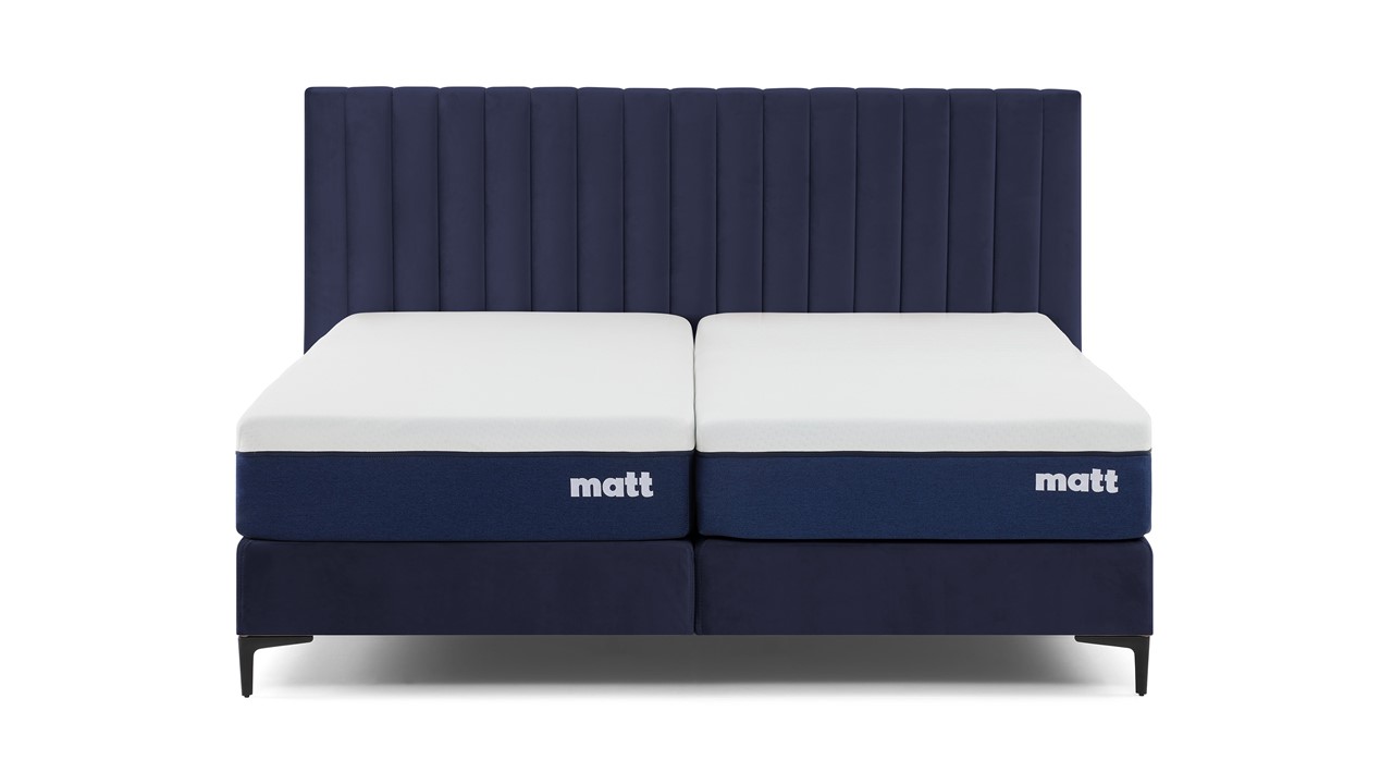 Matt Sleeps Boxspring Velvet stroken met matras Matt blauw