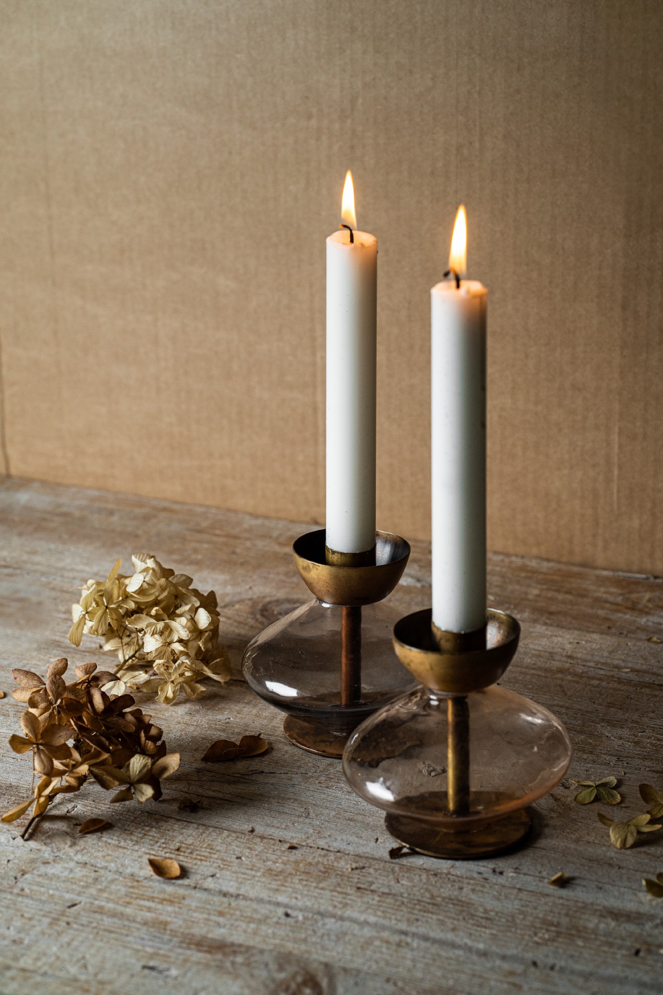 Kerzenständer 'Ussuri', blau, gold, Ø 11 cm, H 10 cm von fischer's lagerhaus