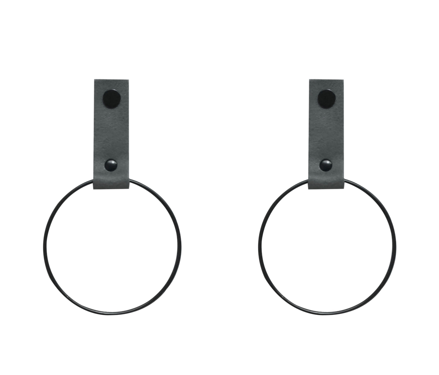 Leren handdoekring maat S (ring zwart) 2x leren Handdoekring  |  VINTAGE GREY maat S