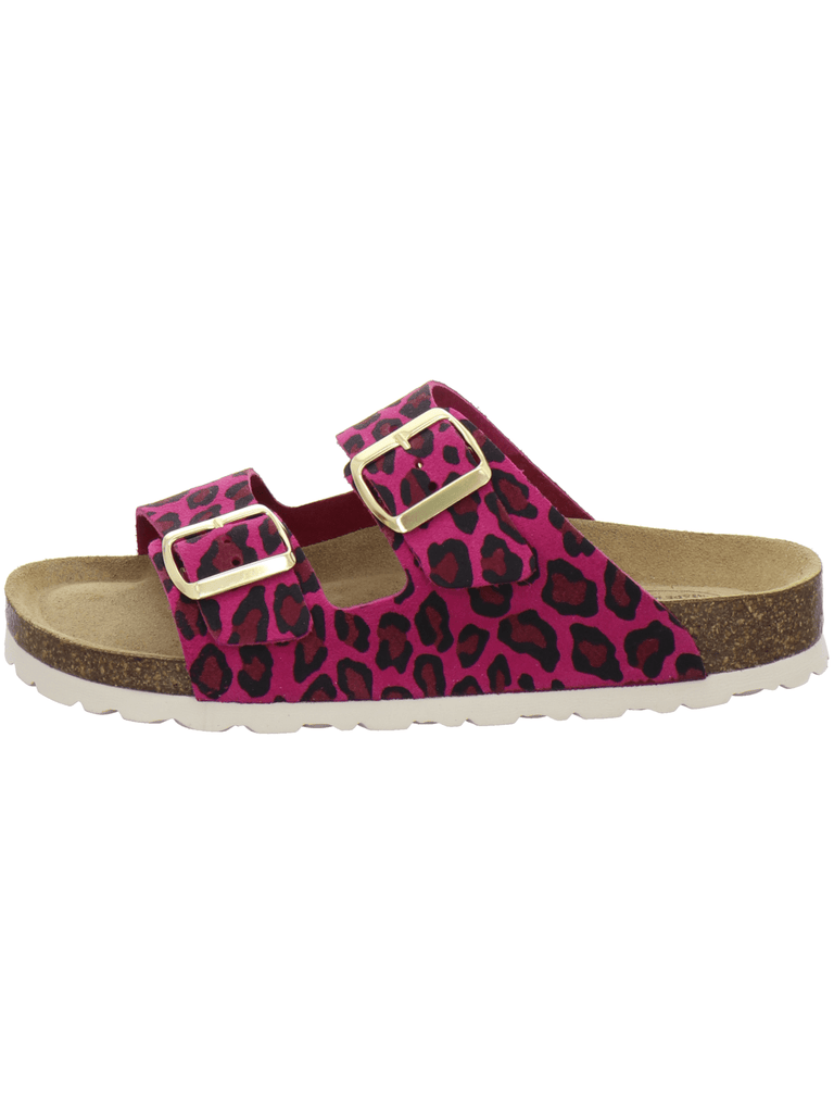 Pantoletten Damen Zweischnaller leo-pink