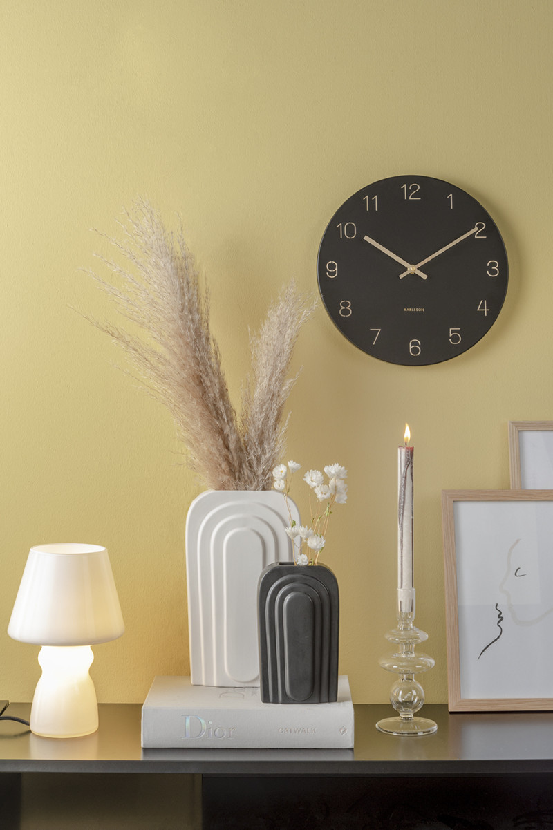 Wall Clock Charm Engraved Numbers Small KA5788BK Black
