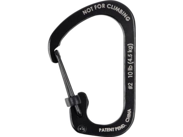 Nite Ize SlideLock, Strak åpning, Låsbar, D-formet, Rustfritt stål, Sort, 28 mm