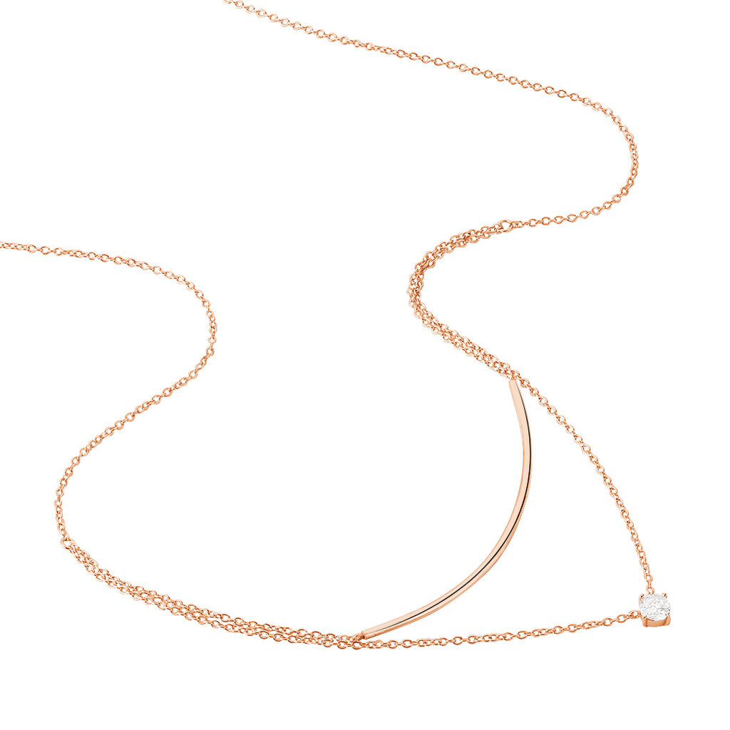 Collier Ruth Argent Rose Oxyde De Zirconium
