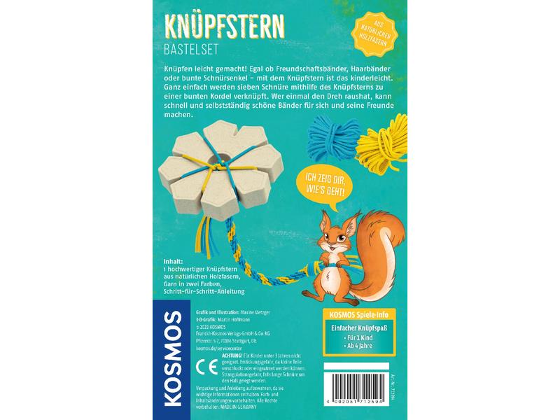 Kosmos Bastelset Knüpfstern aus natürlichen Holzfasern Freundschaftsbänder, Schnürsenkel und schicke Haarbänder knüpfen