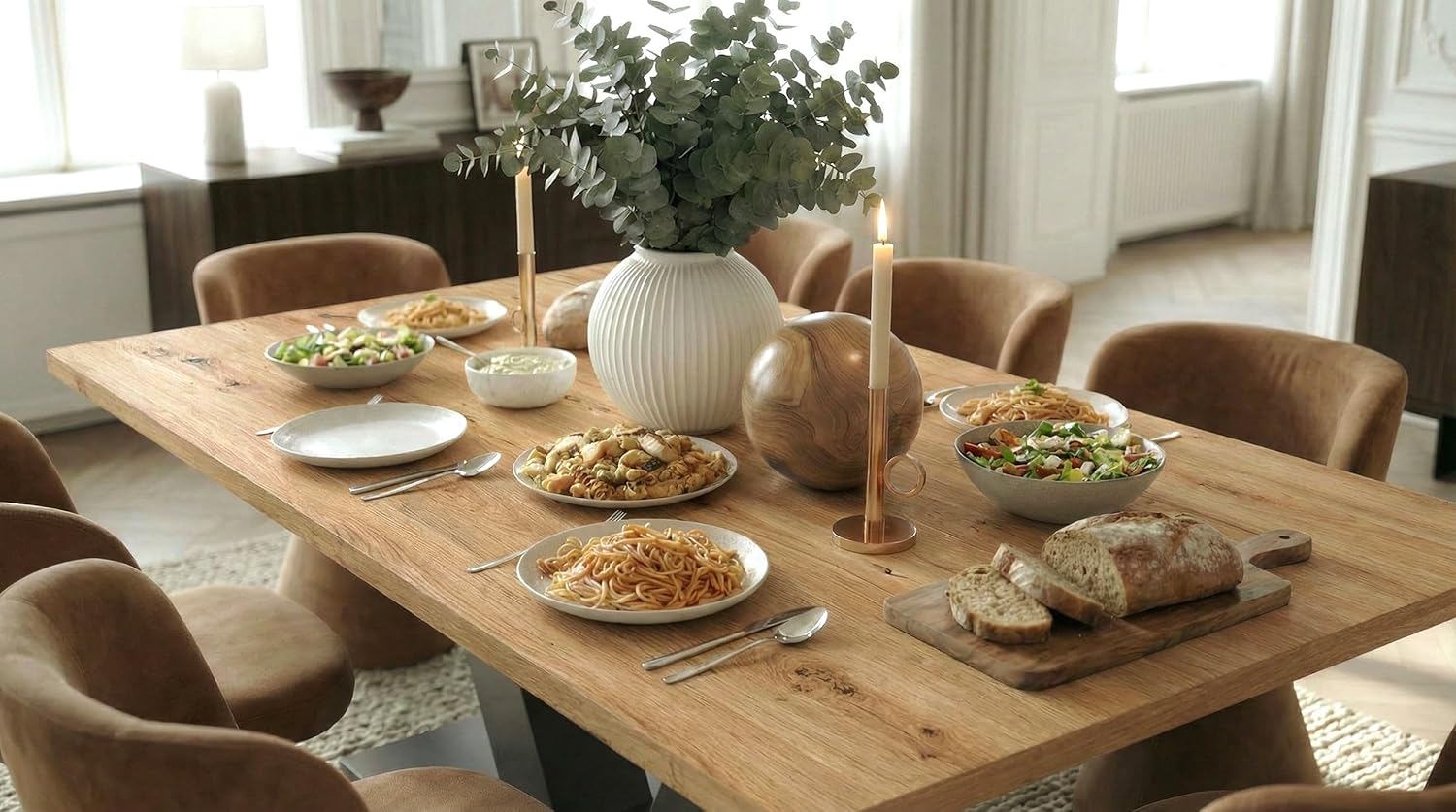 Newroom Esstisch Ausziehbar Wildeiche Esszimmertisch Modern - 150x76x90 cm (BxHxT) - Tisch Küchentisch Speisetisch - Esszimmer Küche Wohnzimmer