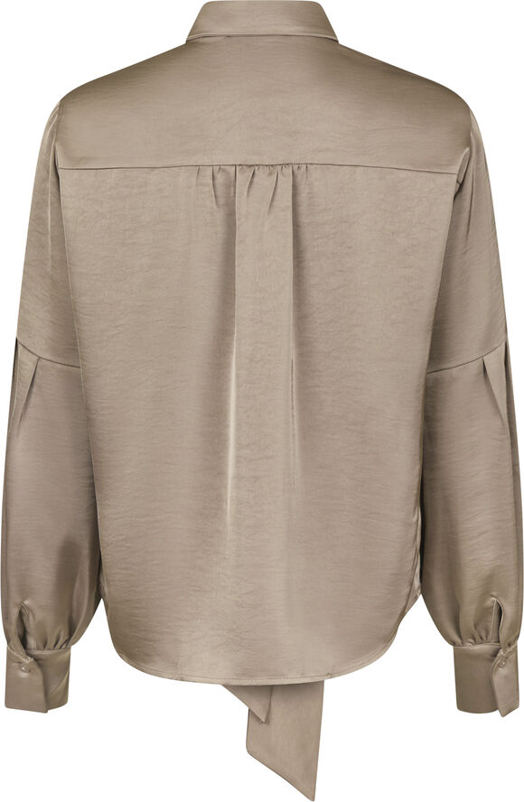 Neo Noir Naja Satin Shirt Dark taupe