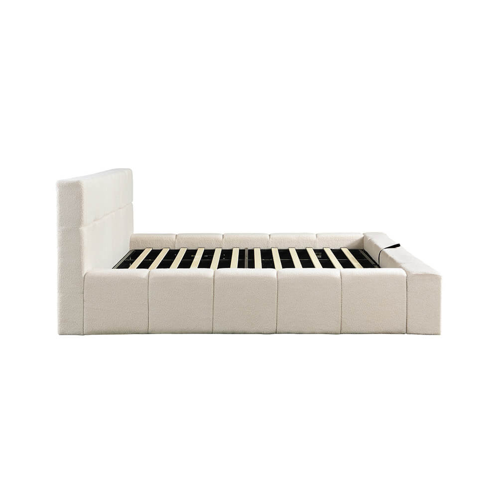 HOME DELUXE Gala Bedframe met Opbergruimte & LED - 200x200 cm - Beige